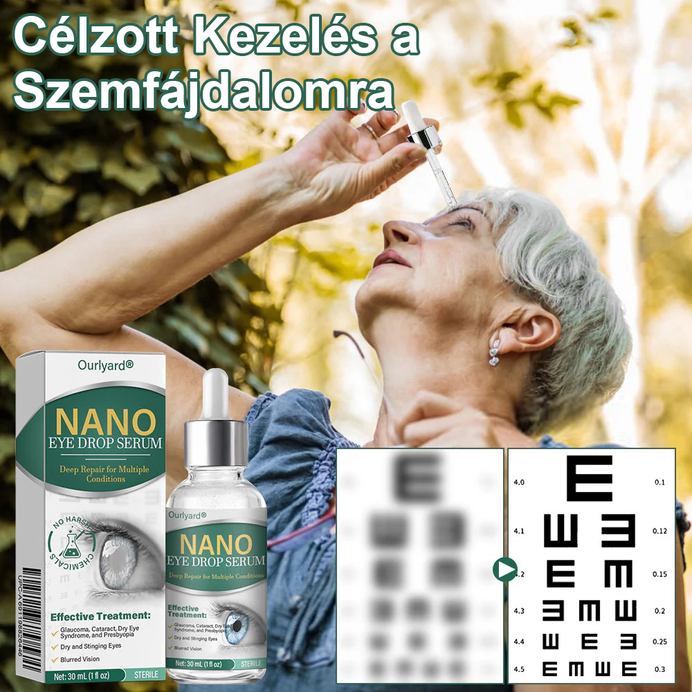 👩⚕️Ourlyard® Nano szemcsepp szérum ✅FDA által jóváhagyott (Alkalmas presbyopia, száraz szem szindróma, glaukóma és szürkehályog esetén) 🌿