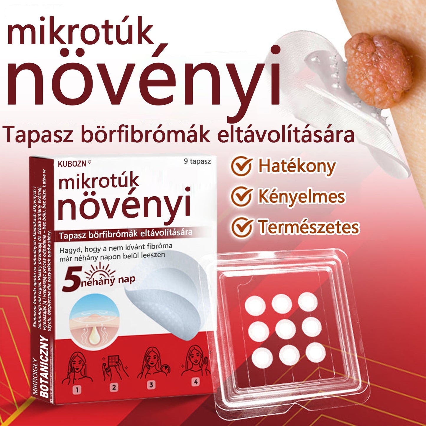 ✅KUBOZN® Mikrotűs Botanikus Bőrkinövés Eltávolító Tapaszok | Magyarországon készült  🛒