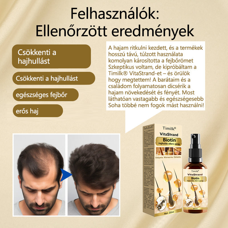 Timilk® VitaStrand Biotin hajnövekedést elősegítő spray✅ Sűrű, fényes haj néhány hét alatt  📦