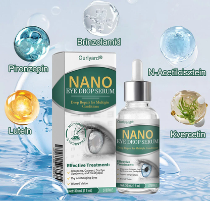 👩‍⚕️Ourlyard® Nano szemcsepp szérum ✅FDA által jóváhagyott (Alkalmas presbyopia, száraz szem szindróma, glaukóma és szürkehályog esetén) 🌿