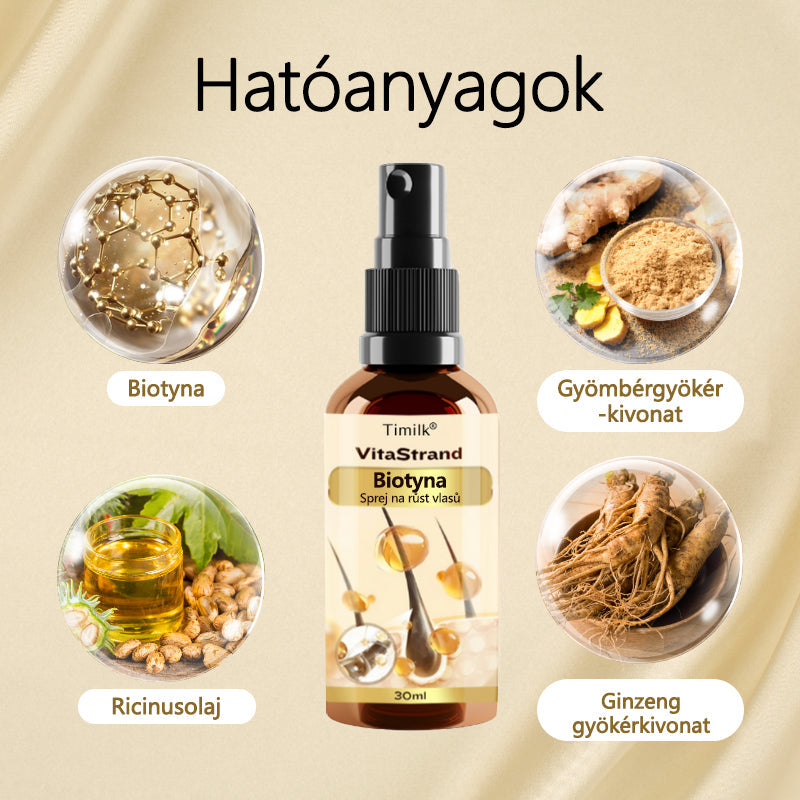Timilk® VitaStrand Biotin hajnövekedést elősegítő spray✅ Sűrű, fényes haj néhány hét alatt  📦